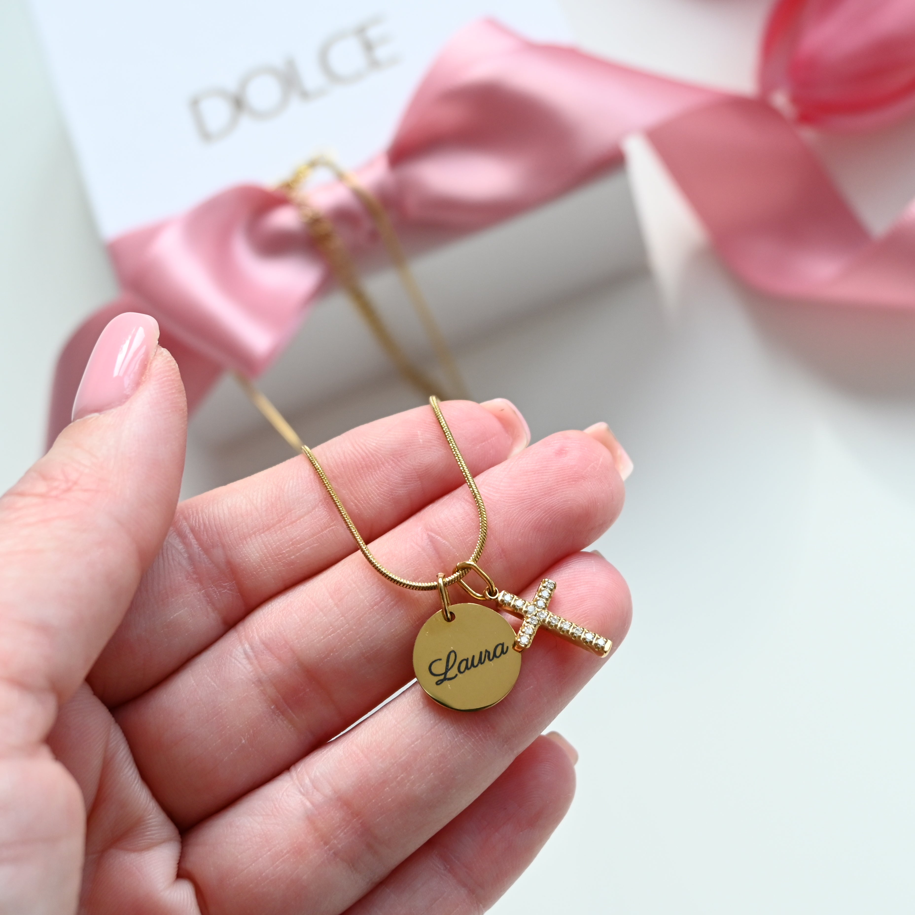 Dolce ME — SIGNA Name + zircon cross