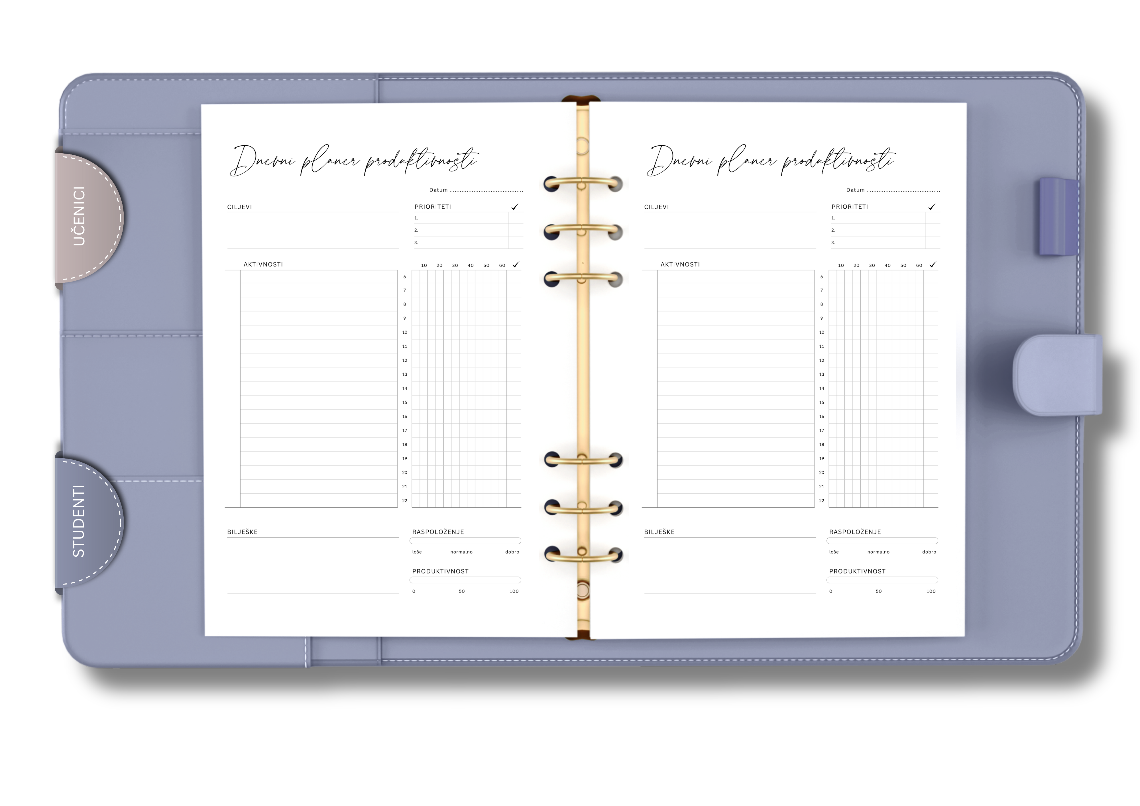 Undated Daily Productivity Planner