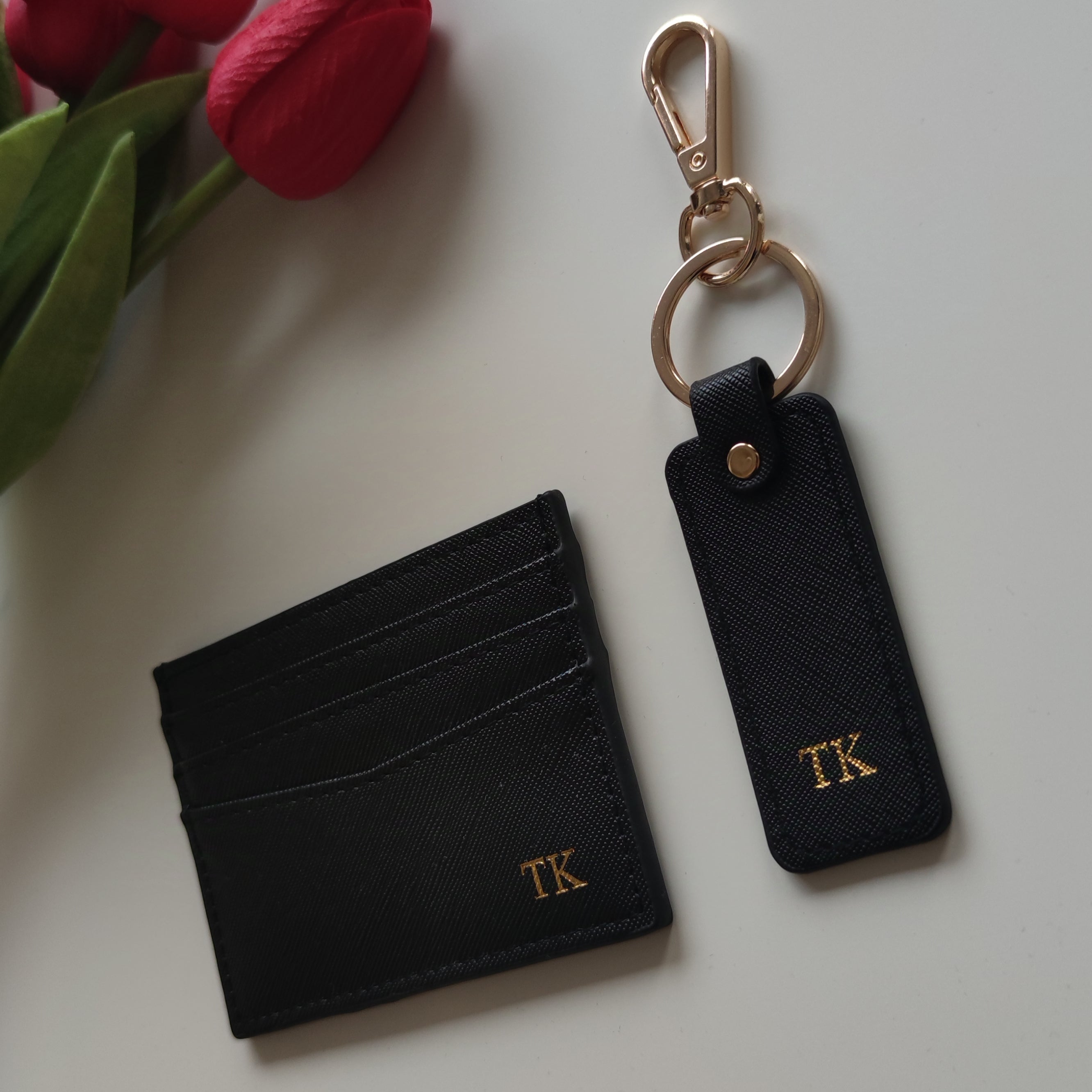 Set držača kartica i privjeska | Crna