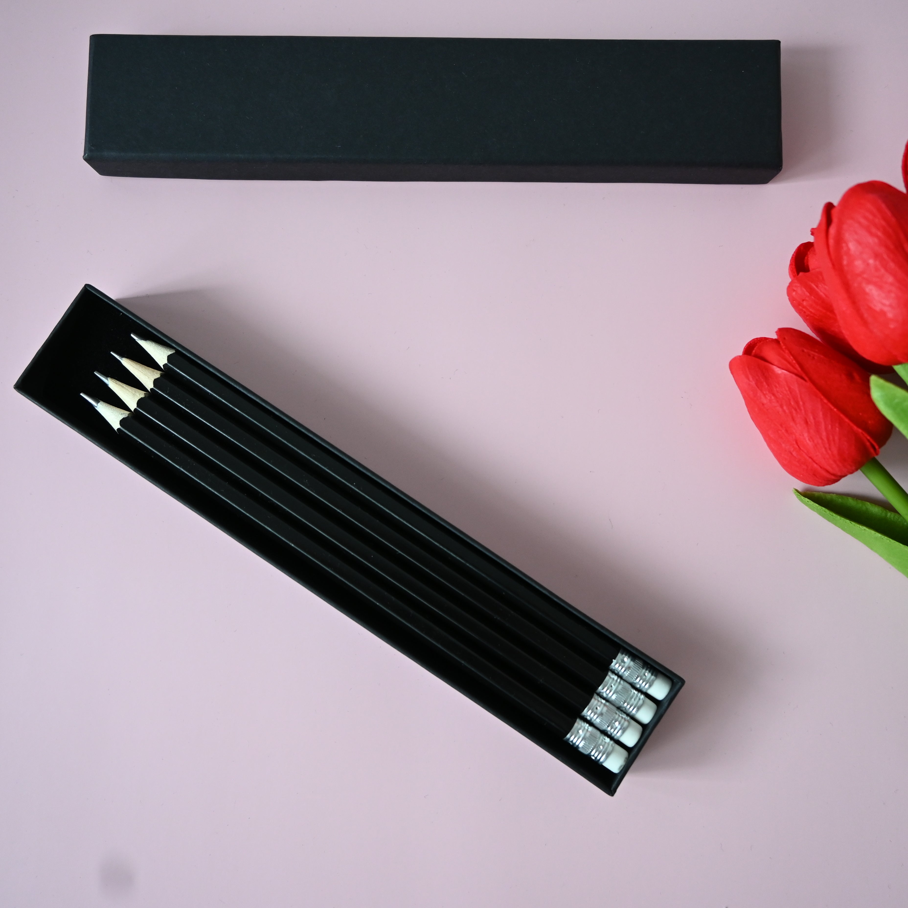 Gift box personalized pencil set | Black