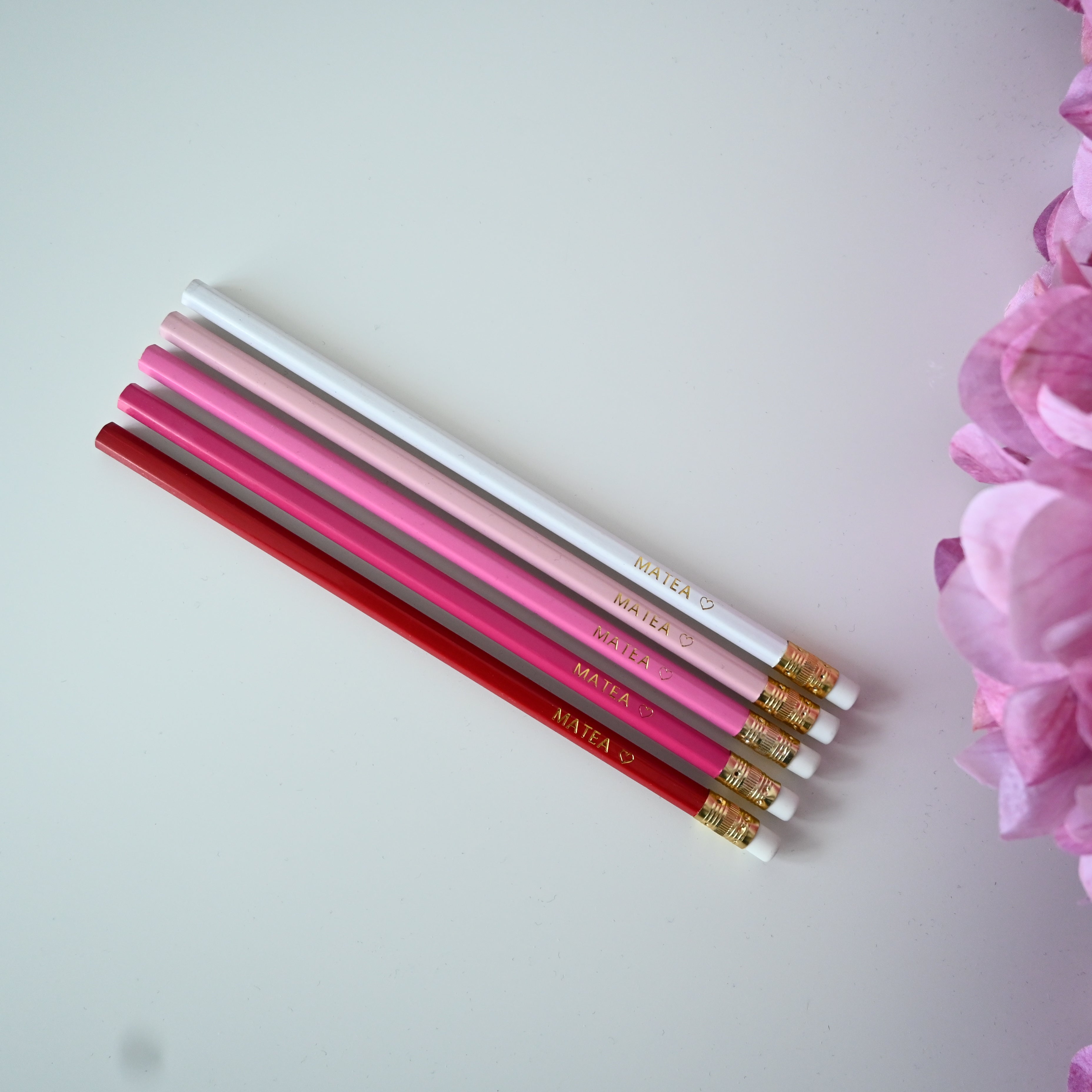 Personalized pencil set | Pink ombre