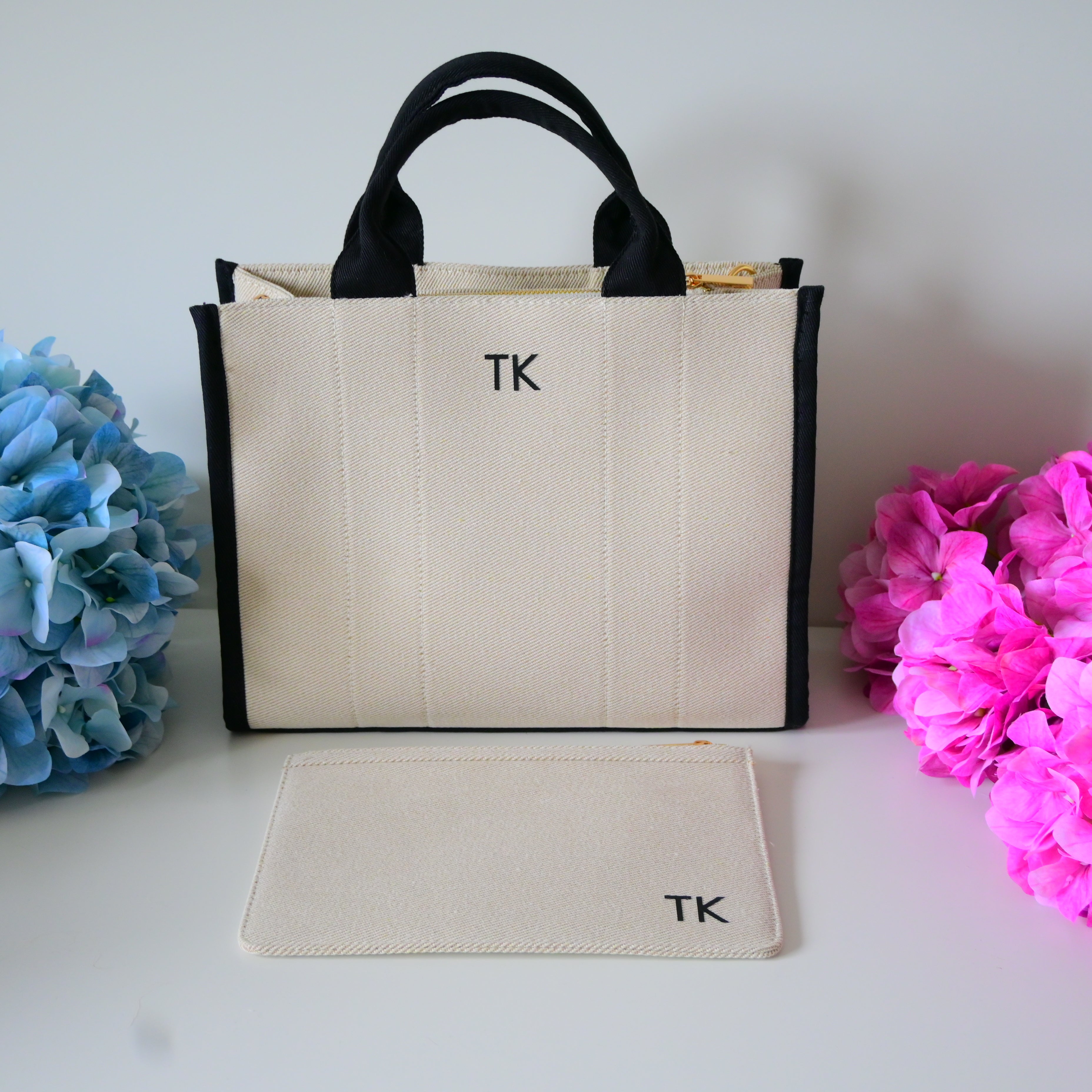 Dolce Mare Tote Torba | Bež & Crna + Poklon Chic torbica
