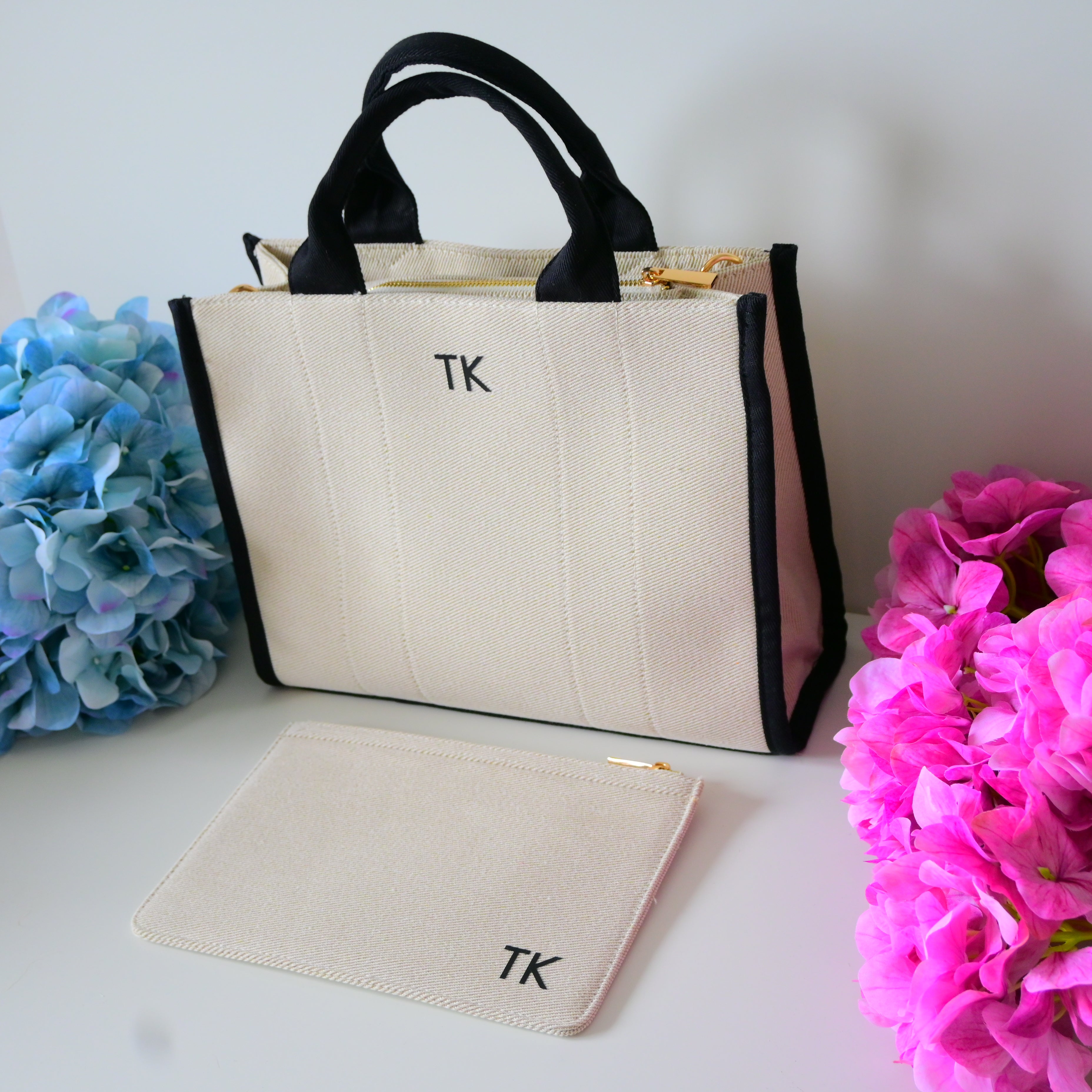 Dolce Mare Tote Torba | Bež & Crna + Poklon Chic torbica