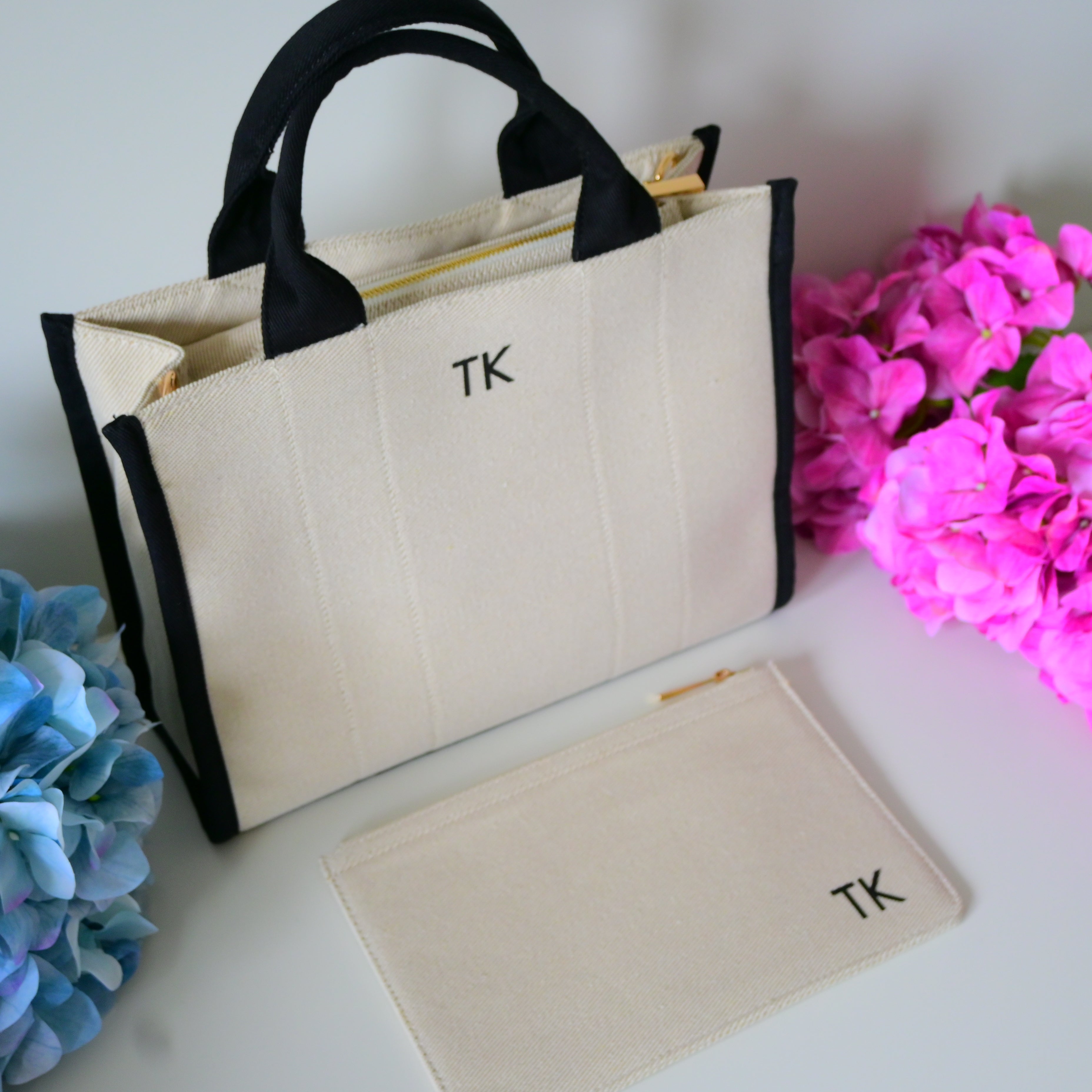 Dolce Mare Tote Torba | Bež & Crna + Poklon Chic torbica