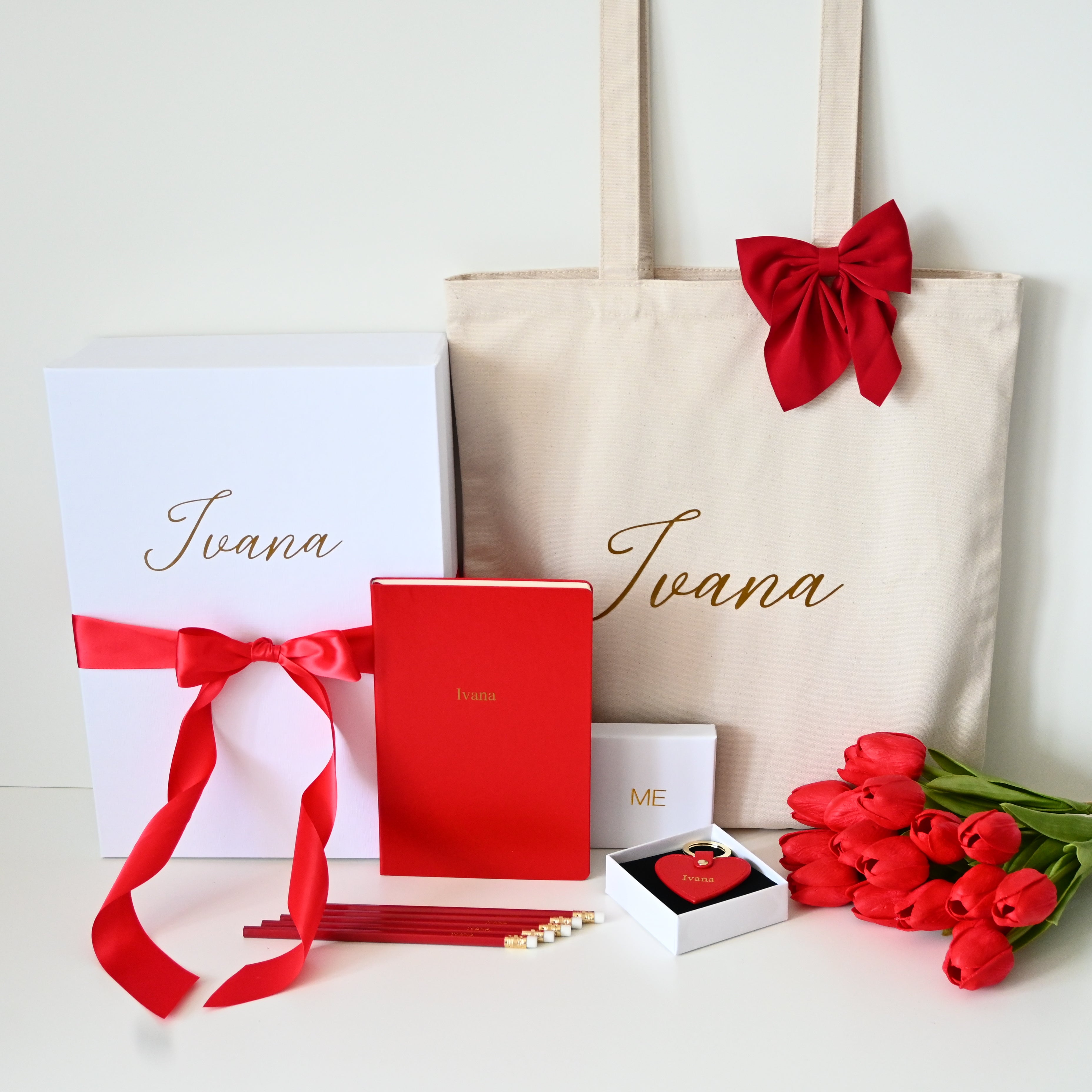 Elegantni poklon set zahvalnosti za učiteljice | Crveno
