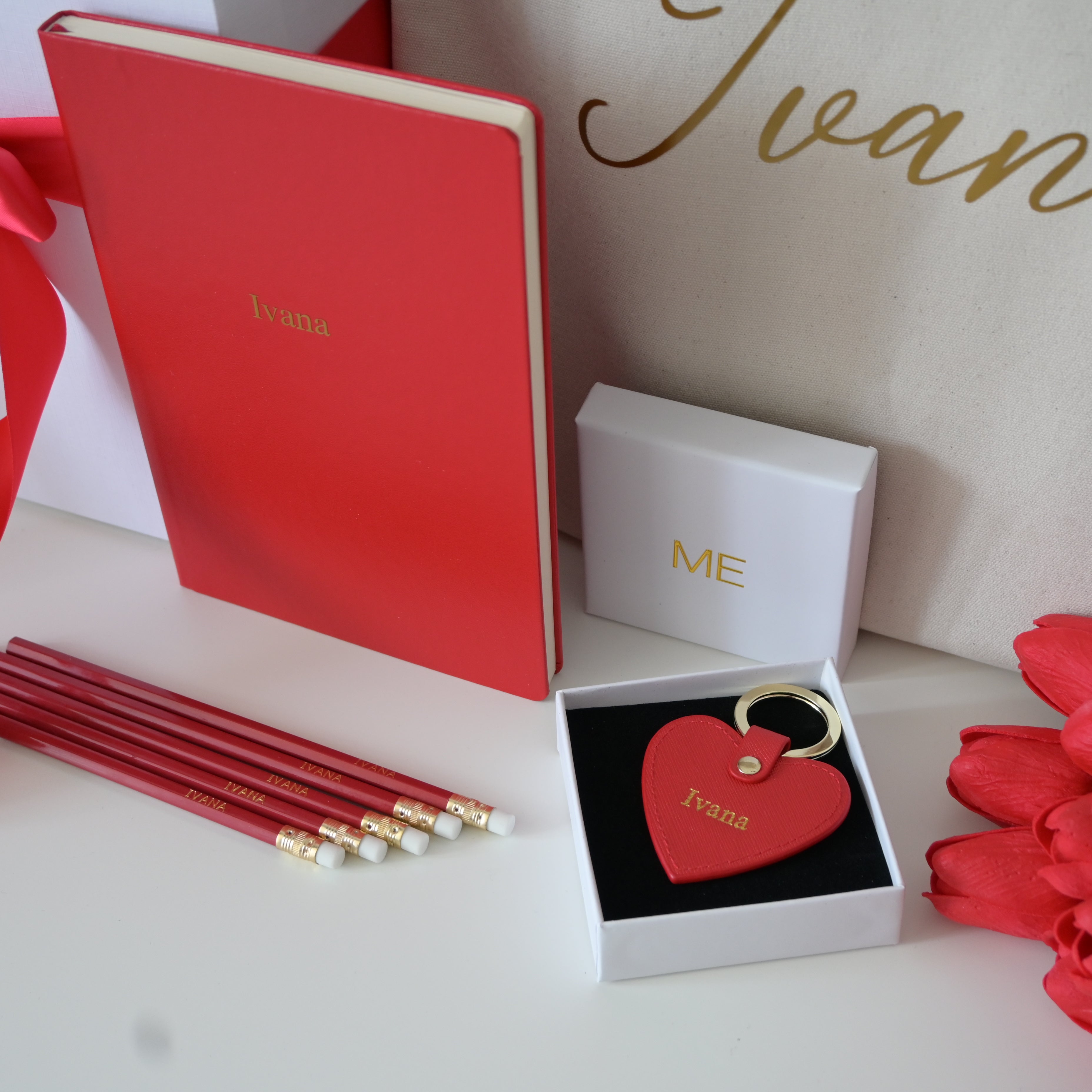 Elegantni poklon set zahvalnosti za učiteljice | Crveno