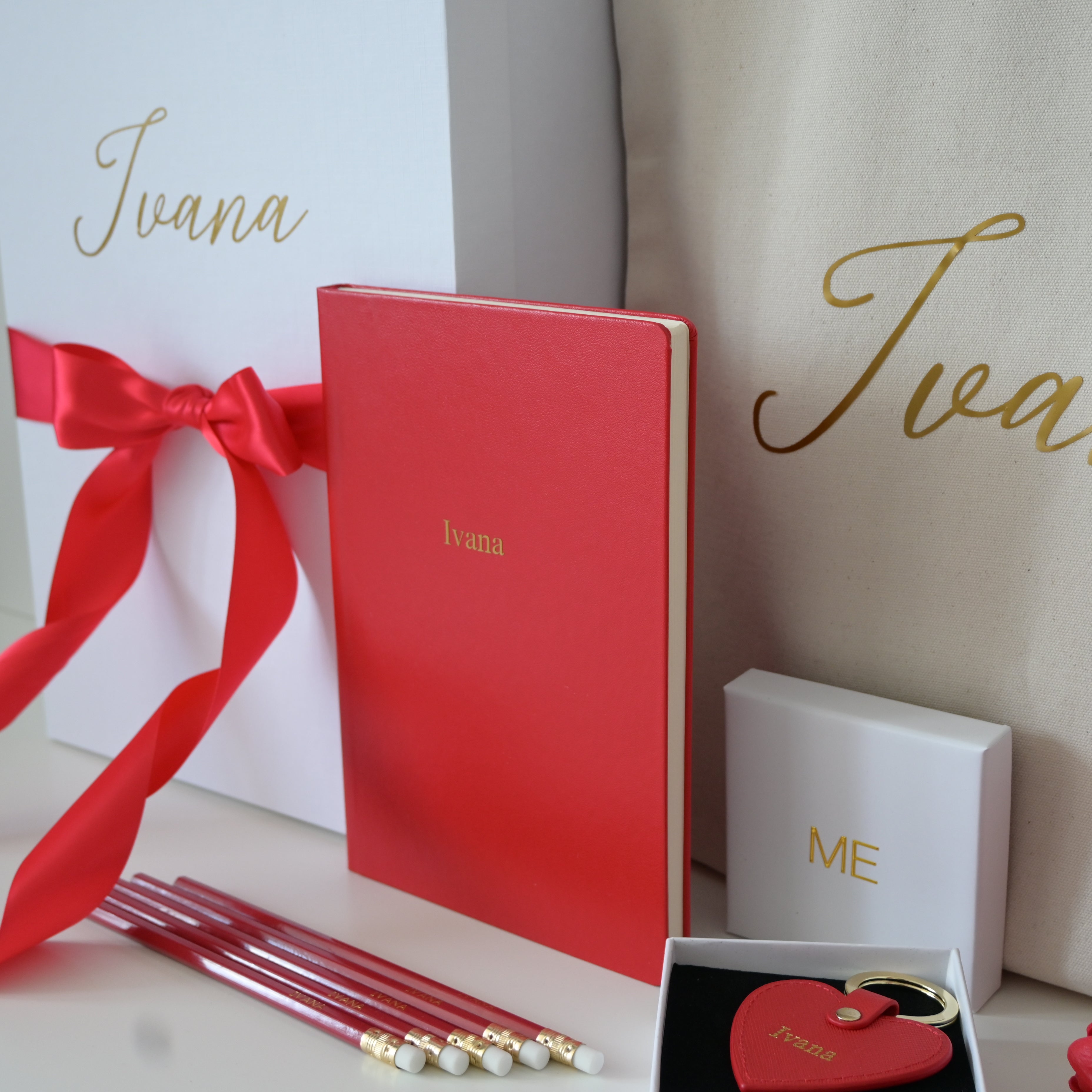 Elegantni poklon set zahvalnosti za učiteljice | Crveno