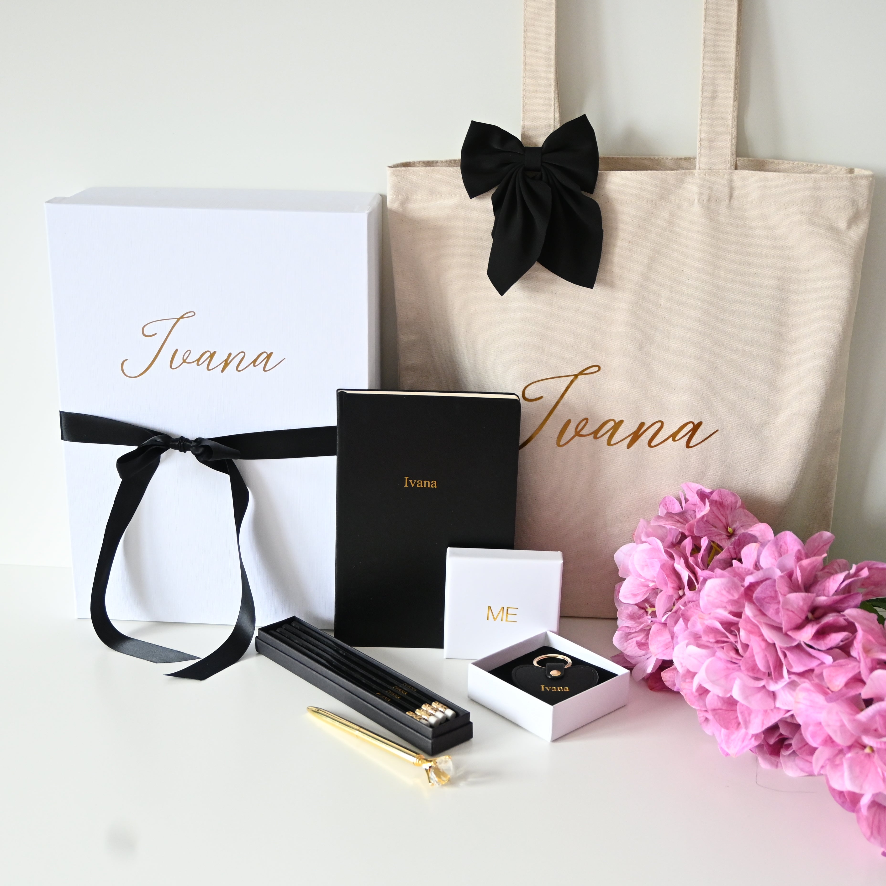 Elegantni poklon set zahvalnosti za učiteljice | Crno
