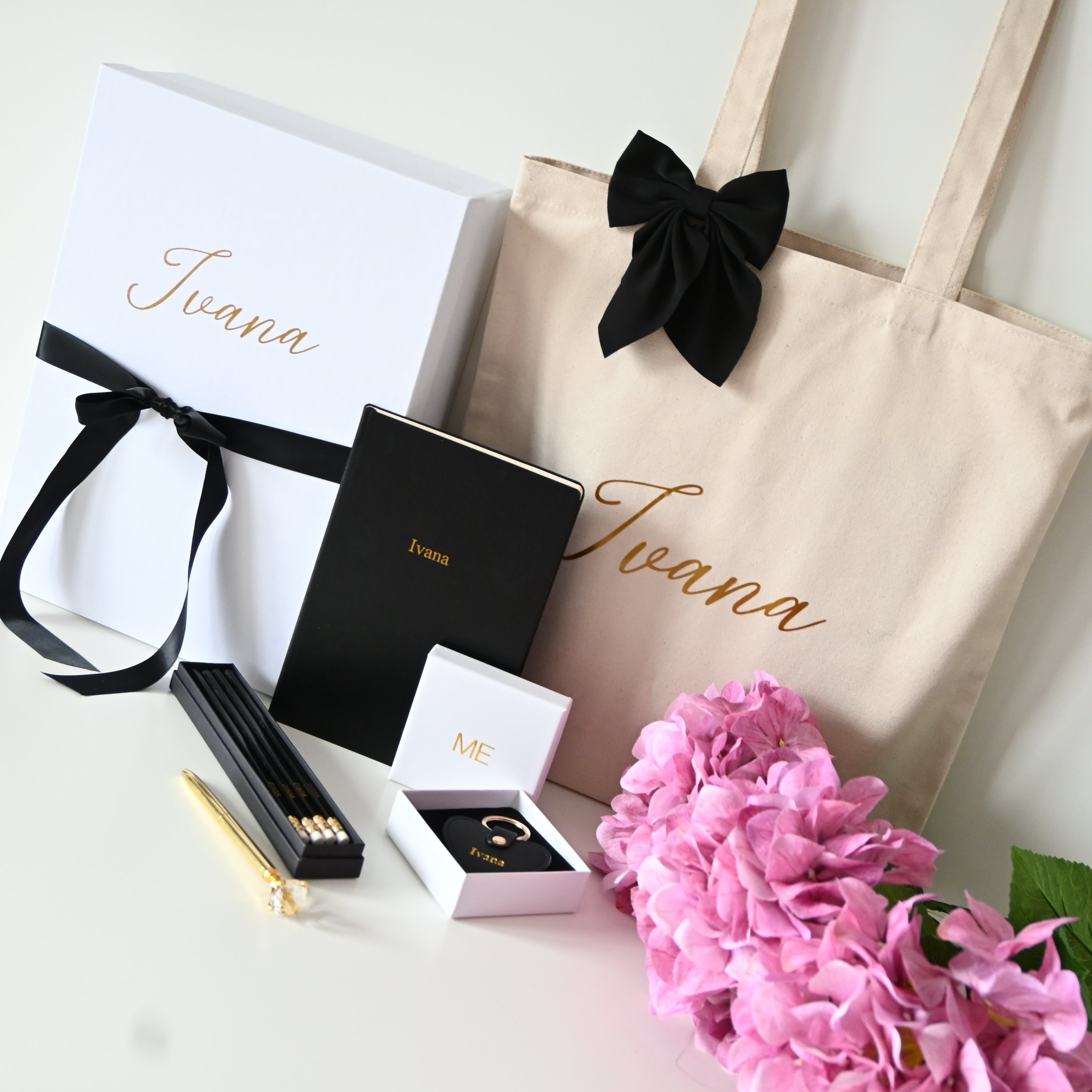 Elegantni poklon set zahvalnosti za učiteljice | Crno