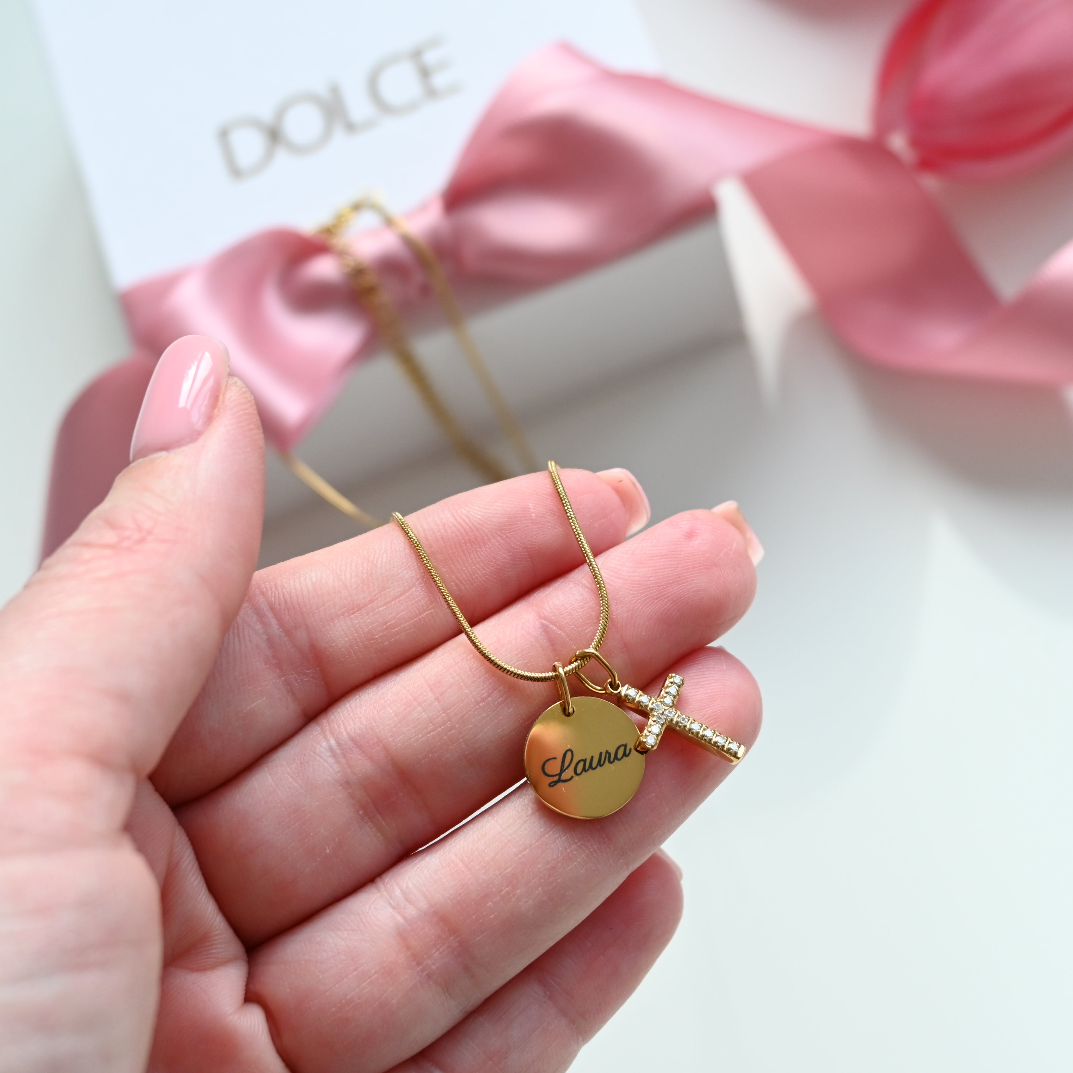 Dolce ME — SIGNA Name + zircon cross