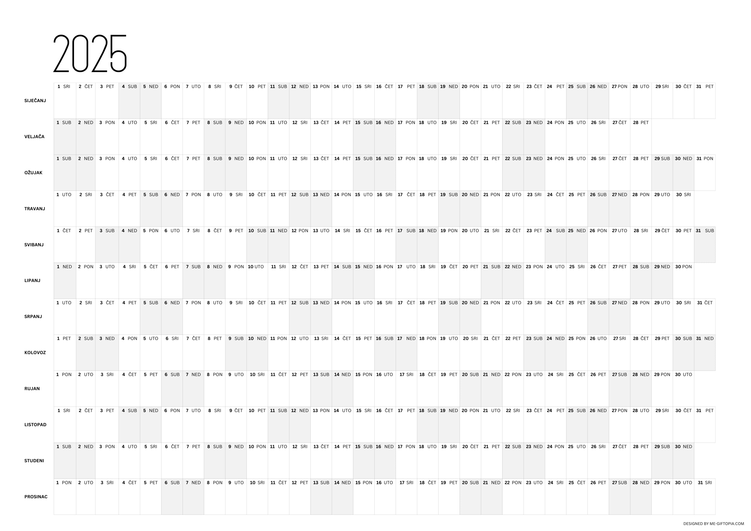 Yearly wall personalized BUSINESS planner A3 CRO