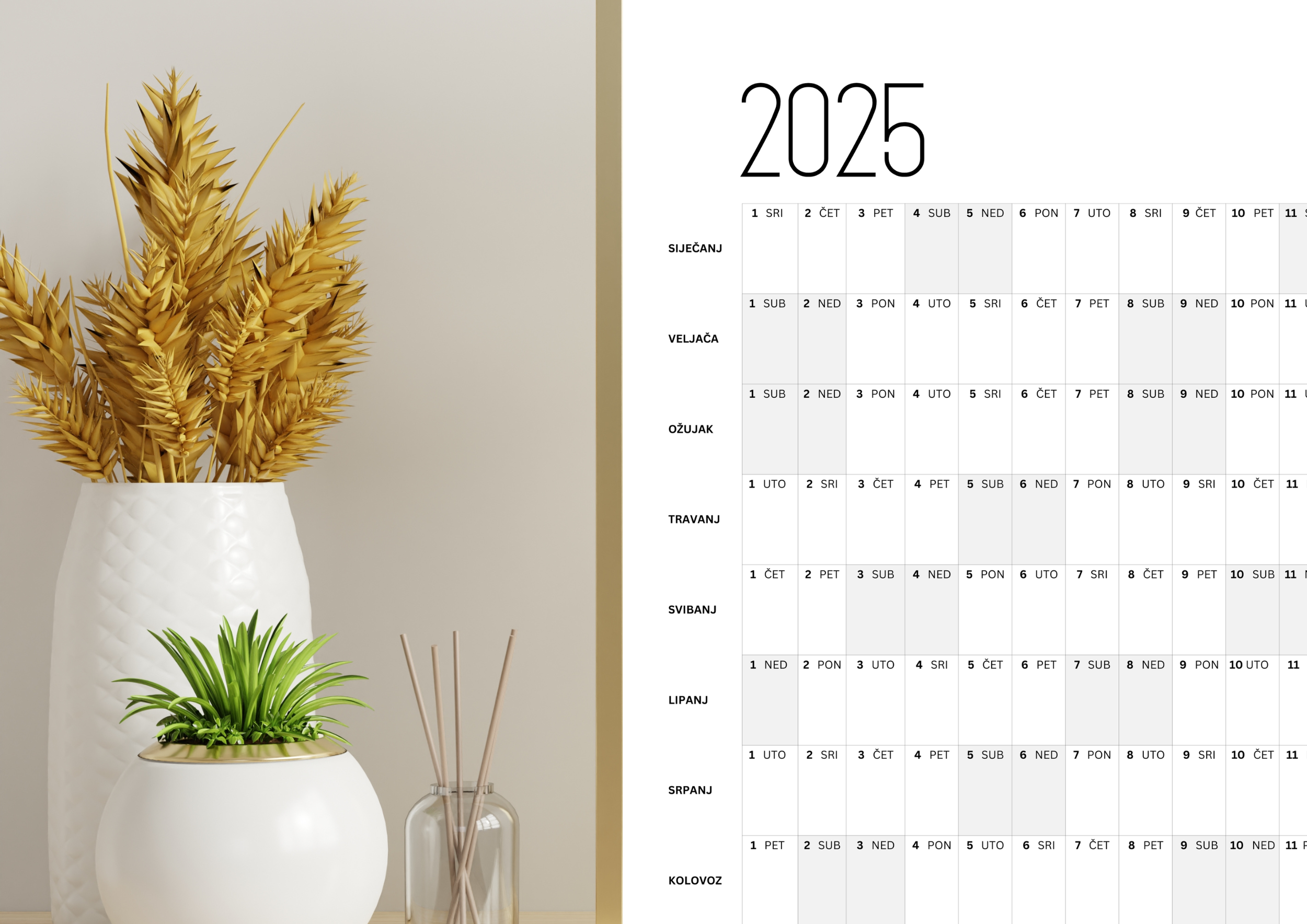 Yearly wall personalized BUSINESS planner A3 CRO
