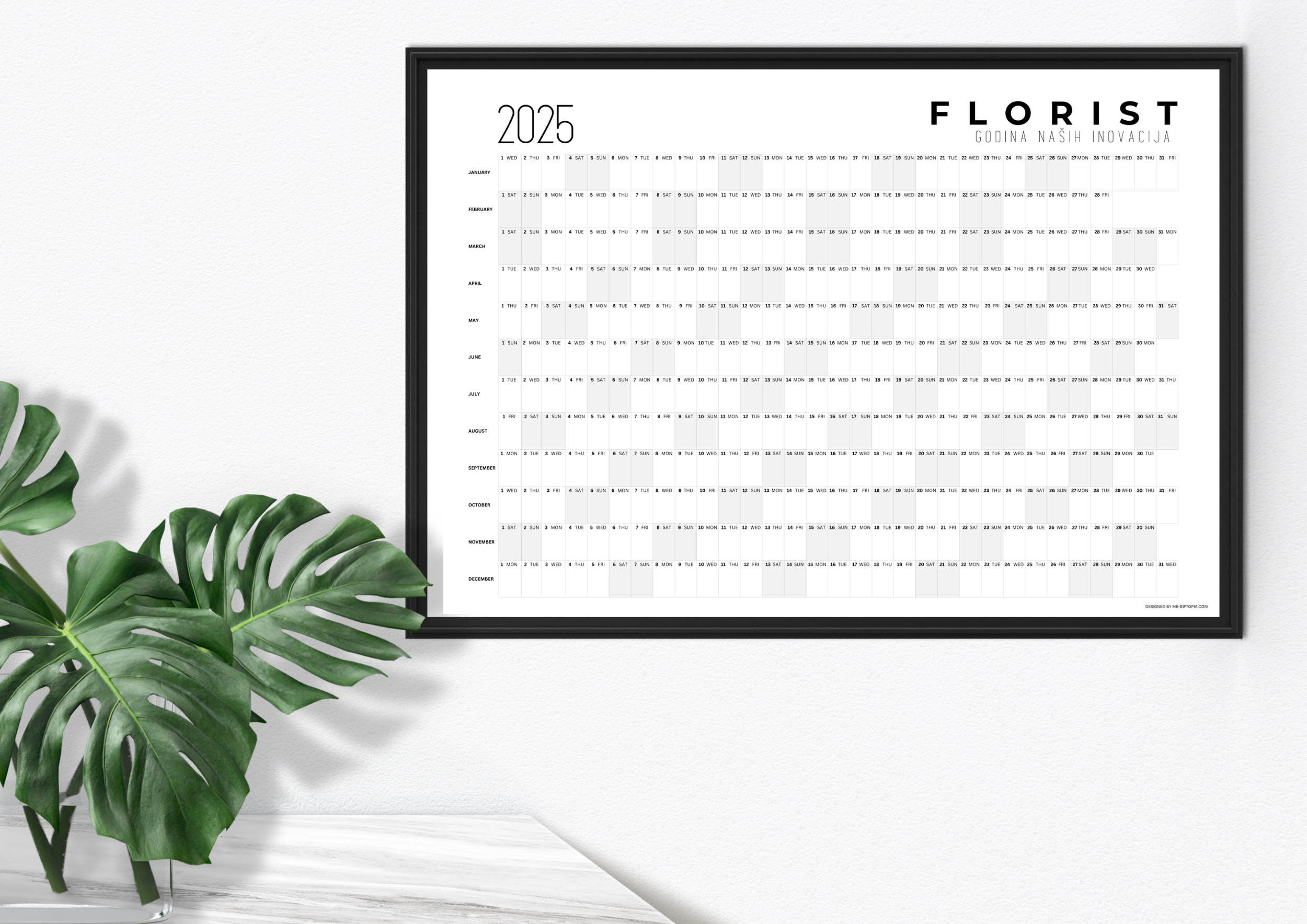Yearly wall personalized BUSINESS planner A3 CRO