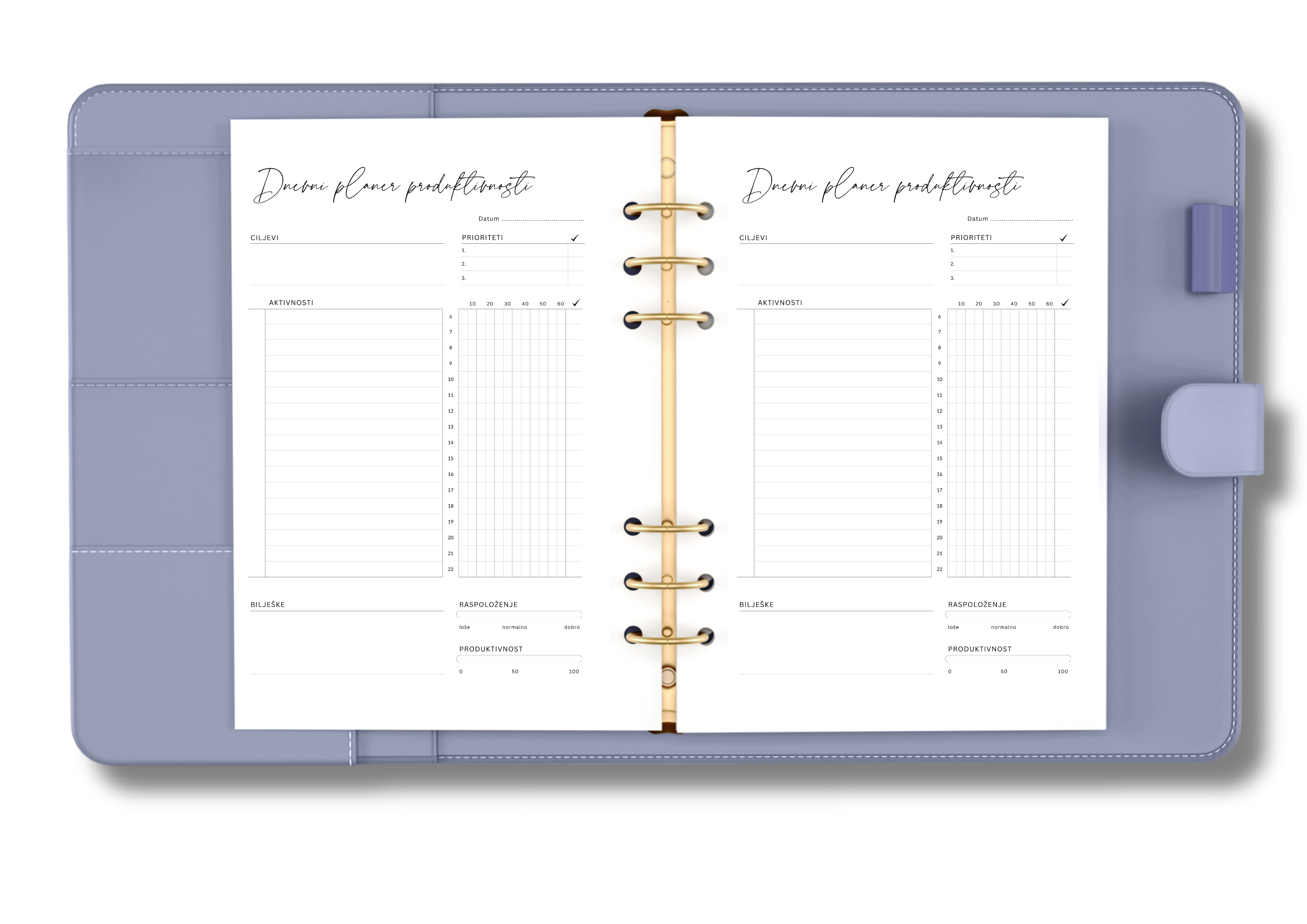 Undated Daily Productivity Planner